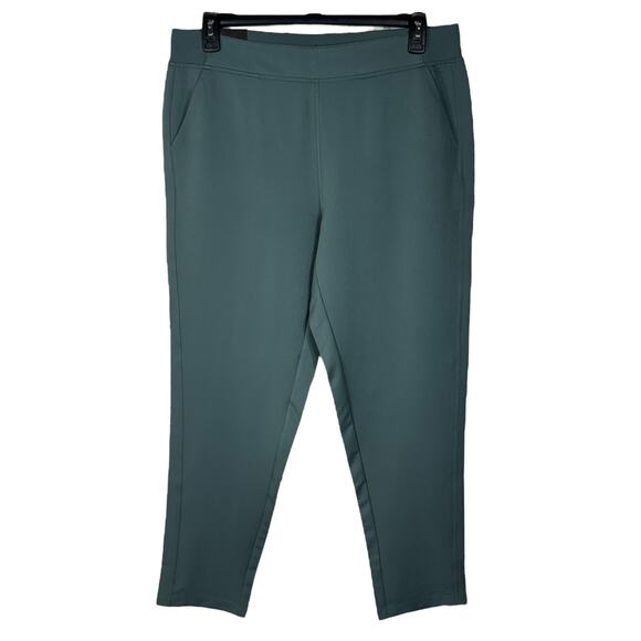 32 Degrees Cool Large Pants Flat Front Pull-On Pockets High-Rise Balsam Green - Picture 1 of 7